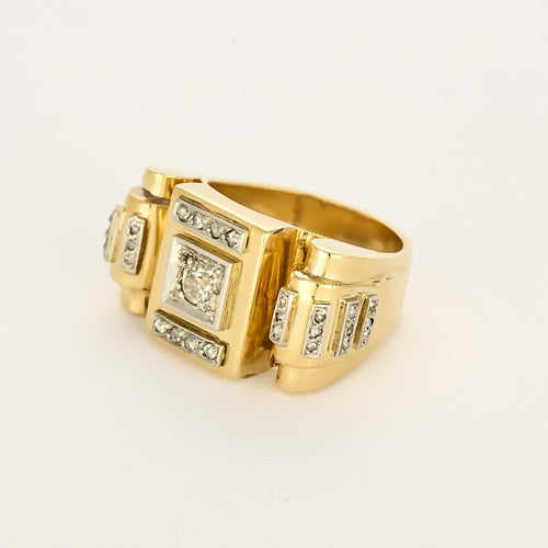 Bague 61 Tank - Bague en or jaune et diamants 58 Facettes BGTank