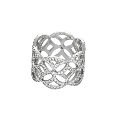 Bague 50 Bague dentelle en or blanc et diamants 58 Facettes P57L10