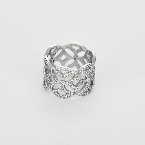 Bague 50 Bague dentelle en or blanc et diamants 58 Facettes P57L10
