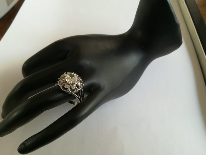 Bague 60 Bague en platine et diamants 58 Facettes 01358