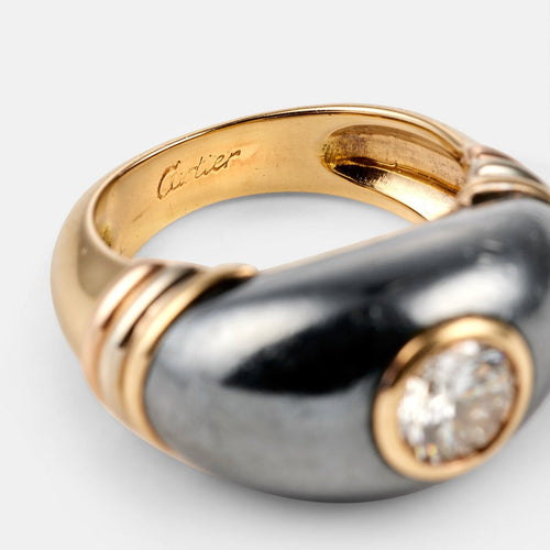 Bague 51 Cartier Panthère - Bague en or jaune, silverium et diamant 58 Facettes 299