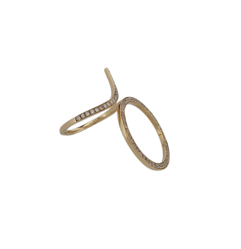 Bague d'apparat en or jaune et diamants