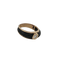 Bague en or jaune, résine noire et diamant