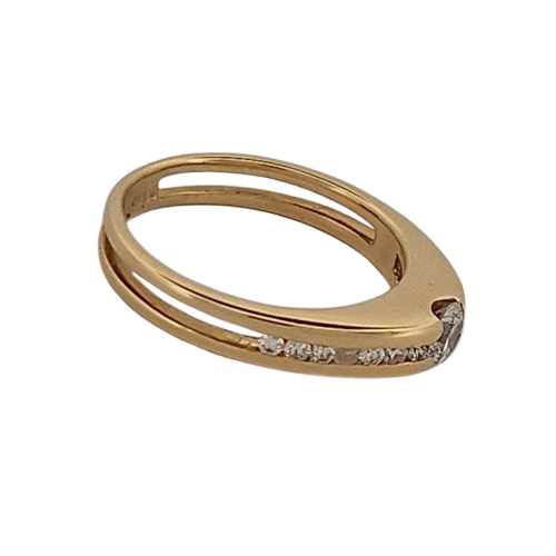 Bague en or jaune et diamants