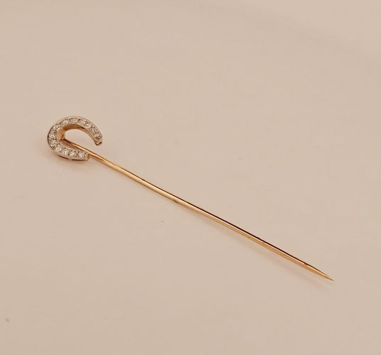 Épingle fer à cheval en or jaune et diamants 58 Facettes 2504994