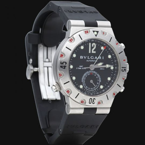 Montre Bulgari Diagono Scuba GMT - Montre en acier 58 Facettes MT46068