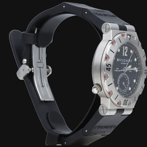 Montre Bulgari Diagono Scuba GMT - Montre en acier 58 Facettes MT46068