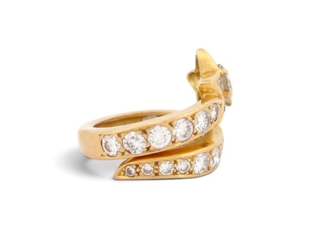 Bague 54 Étoile Filante - Bague en or jaune 18K et diamants 58 Facettes 273058