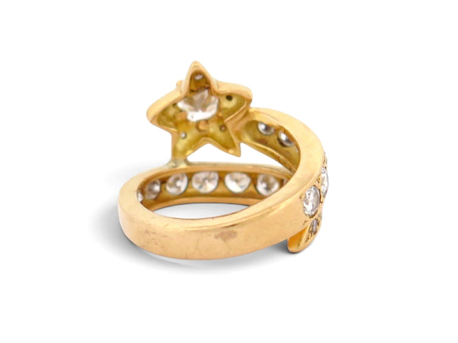 Bague 54 Étoile Filante - Bague en or jaune 18K et diamants 58 Facettes 273058