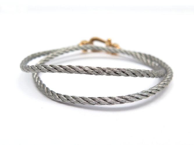 Bracelet FRED Force 10 - Bracelet PM manille or jaune 18k et acier 58 Facettes 274930