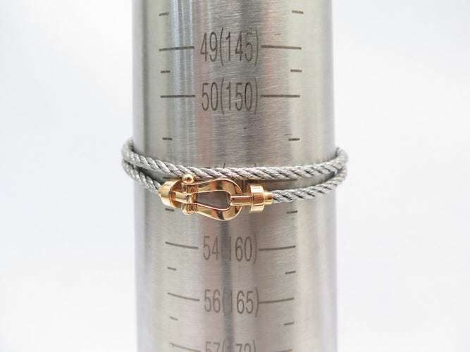 Bracelet FRED Force 10 - Bracelet PM manille or jaune 18k et acier 58 Facettes 274930