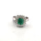 Bague 56 Bague en or blanc 18 kt avec diamants et émeraude 58 Facettes 185/26 A