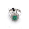 Bague 56 Bague en or blanc 18 kt avec diamants et émeraude 58 Facettes 185/26 A