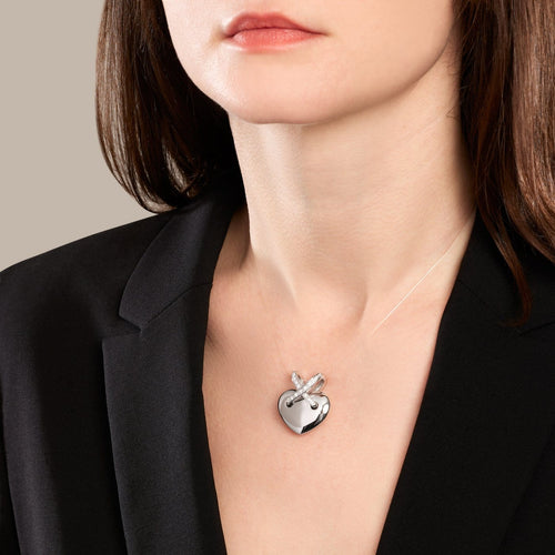 Pendentif Chaumet Liens - Pendentif cœur en or blanc et diamants 58 Facettes 98