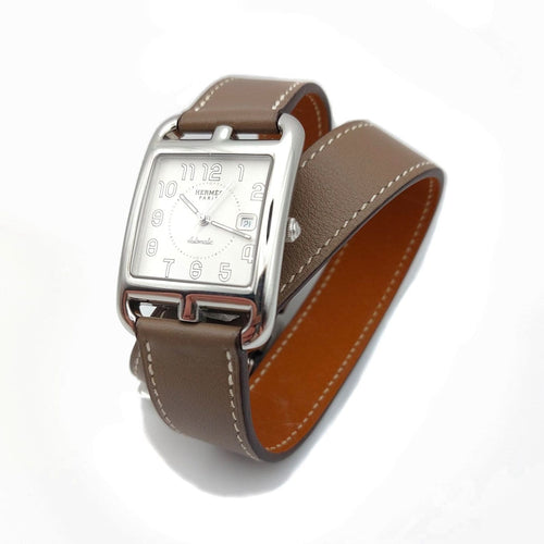 Montre Hermès Cape Cod - Montre Grand Modèle en acier et veau Swift 58 Facettes 255