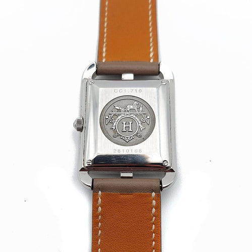 Montre Hermès Cape Cod - Montre Grand Modèle en acier et veau Swift 58 Facettes 255