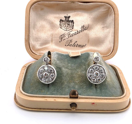 Boucles d'oreilles Boucles d'oreilles en or blanc et jaune 18 ct avec diamants 58 Facettes 335/26 i
