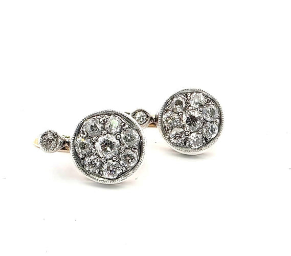 Boucles d'oreilles Boucles d'oreilles en or blanc et jaune 18 ct avec diamants 58 Facettes 335/26 i