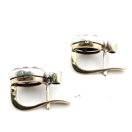 Boucles d'oreilles Boucles d'oreilles en or blanc et jaune 18 ct avec diamants 58 Facettes 335/26 i