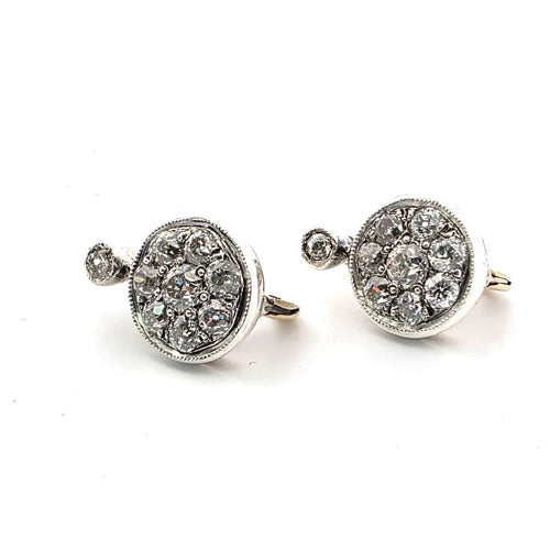 Boucles d'oreilles Boucles d'oreilles en or blanc et jaune 18 ct avec diamants 58 Facettes 335/26 i