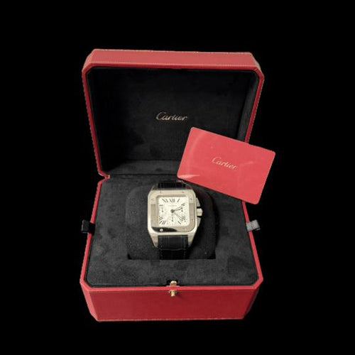 Montre Cartier Santos 100 XL - Montre chronographe en acier 58 Facettes MT46731