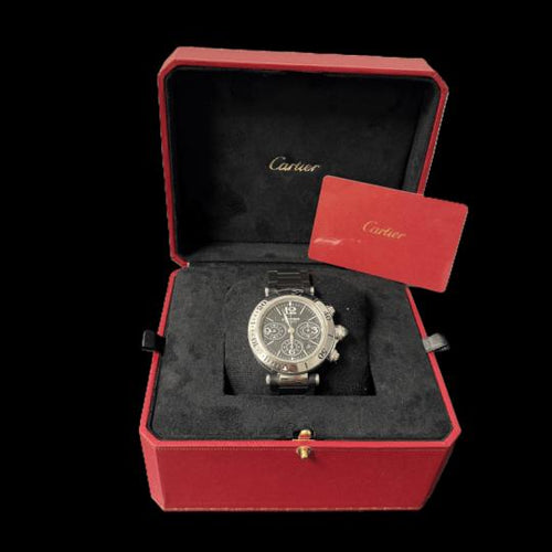Montre Cartier Pasha Seatimer - Montre chronographe 42 mm en acier 58 Facettes MT46733