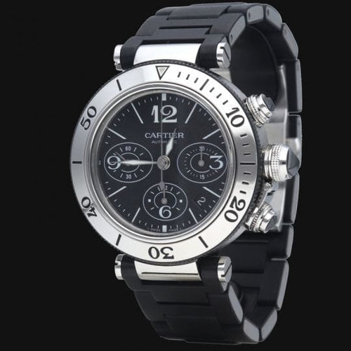 Montre Cartier Pasha Seatimer - Montre chronographe 42 mm en acier 58 Facettes MT46733