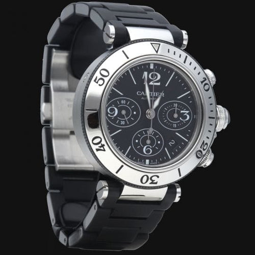 Montre Cartier Pasha Seatimer - Montre chronographe 42 mm en acier 58 Facettes MT46733