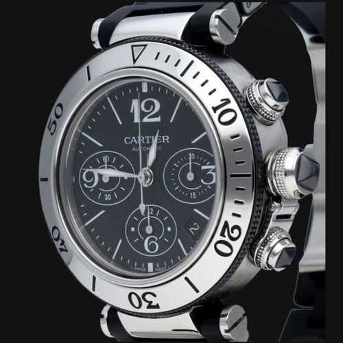 Montre Cartier Pasha Seatimer - Montre chronographe 42 mm en acier 58 Facettes MT46733
