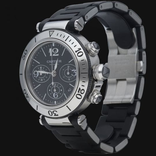 Montre Cartier Pasha Seatimer - Montre chronographe 42 mm en acier 58 Facettes MT46733