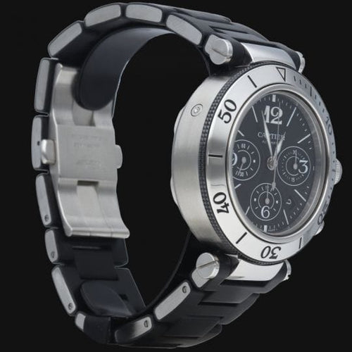Montre Cartier Pasha Seatimer - Montre chronographe 42 mm en acier 58 Facettes MT46733