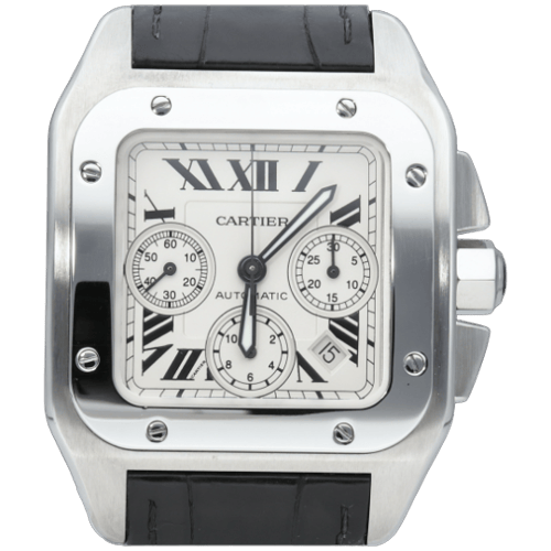 Montre Cartier Santos 100 XL Chronograph - Montre en acier 58 Facettes MT46738