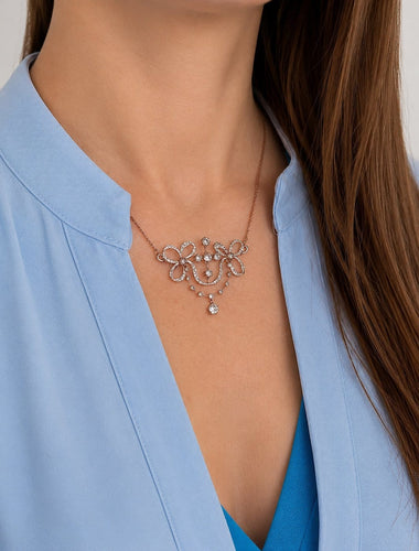 Collier Belle Époque - Pendentif en platine et diamants 58 Facettes Collier 10