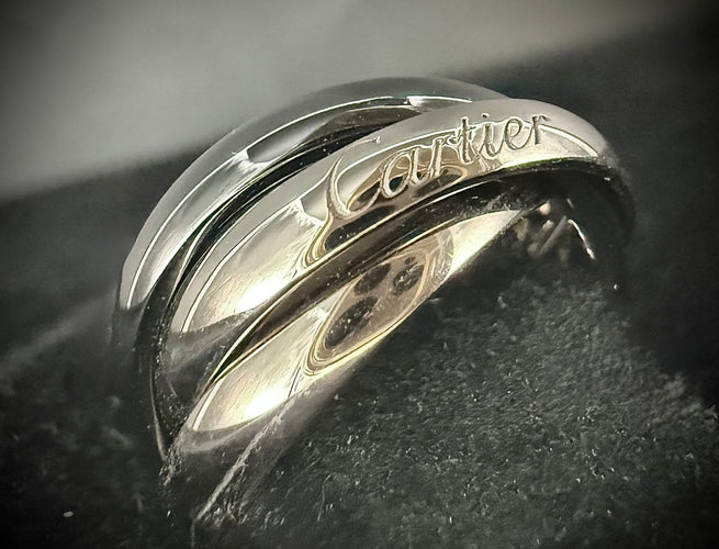 Bague 50 Cartier Trinity - Bague 3 anneaux en or blanc et céramique 58 Facettes Bague 04