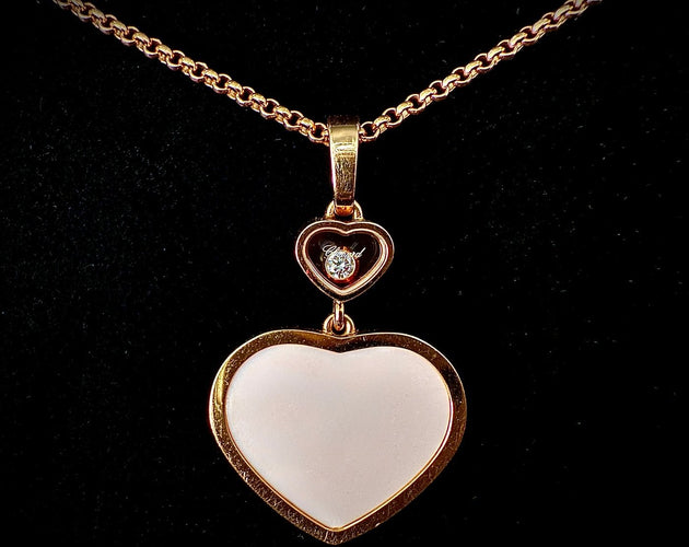 Pendentif Chopard Happy Hearts - Pendentif cœur en or rose et diamant 58 Facettes Pendentif 05