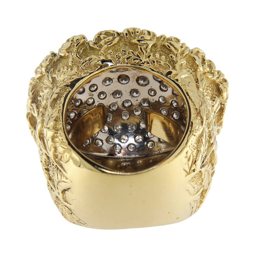 Bague 52 Bague pavée en or jaune et blanc avec diamants 58 Facettes G3954