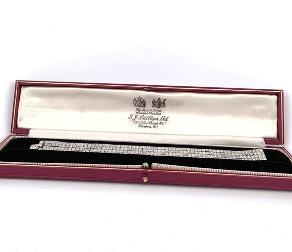 Bracelet S.J. Phillips Ltd. - Bracelet trois rangs en platine et diamants 58 Facettes 1570 B