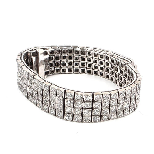 Bracelet S.J. Phillips Ltd. - Bracelet trois rangs en platine et diamants 58 Facettes 1570 B