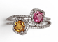 Bague 55 Bague contemporaine en or blanc 18 carats, diamants et saphirs synthétiques 58 Facettes Q66B
