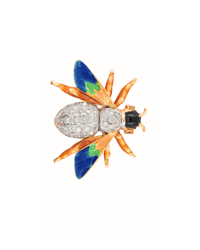 Broche Broche abeille en or jaune 18 carats et diamants 58 Facettes SPI01