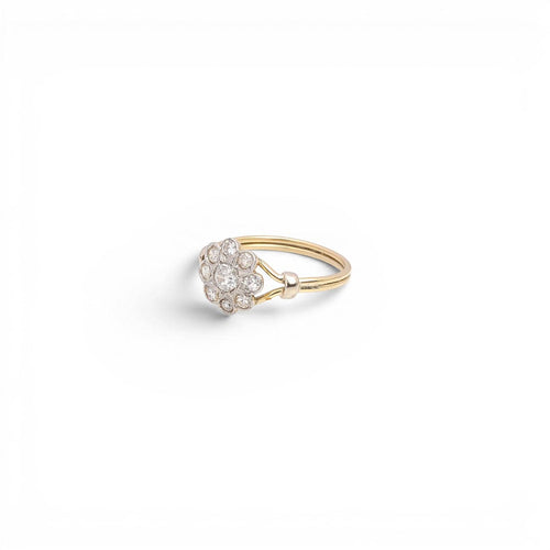Bague 55 Art déco - Bague en or 18 carats, platine et diamants 58 Facettes DMAR18