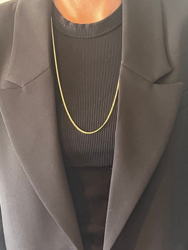 Collier Chaîne maille gourmette en or jaune 18 carats 58 Facettes N58