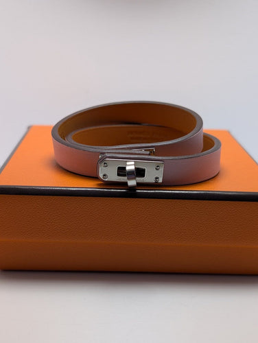 Bracelet Hermès Kelly Double Tour - Bracelet en acier et veau Swift 58 Facettes 1219
