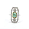 Bague 54 Bague en or blanc 18 ct avec émeraude et diamants 58 Facettes 359/26 C