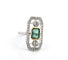 Bague 54 Bague en or blanc 18 ct avec émeraude et diamants 58 Facettes 359/26 C