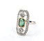 Bague 54 Bague en or blanc 18 ct avec émeraude et diamants 58 Facettes 359/26 C