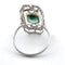 Bague 54 Bague en or blanc 18 ct avec émeraude et diamants 58 Facettes 359/26 C