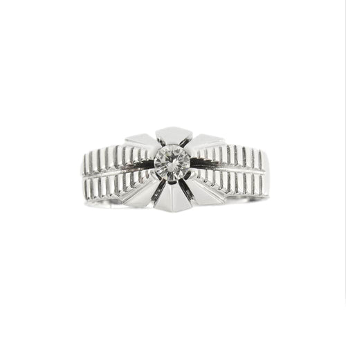 Bague 62 Bague solitaire homme en or blanc et diamant 0,20 ct 58 Facettes 33986