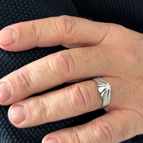 Bague 62 Bague solitaire homme en or blanc et diamant 0,20 ct 58 Facettes 33986