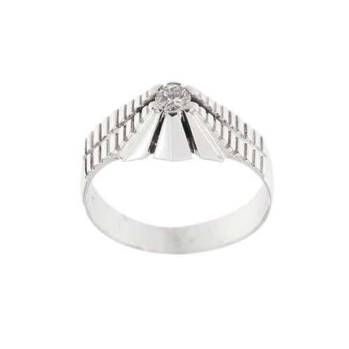 Bague 62 Bague solitaire homme en or blanc et diamant 0,20 ct 58 Facettes 33986